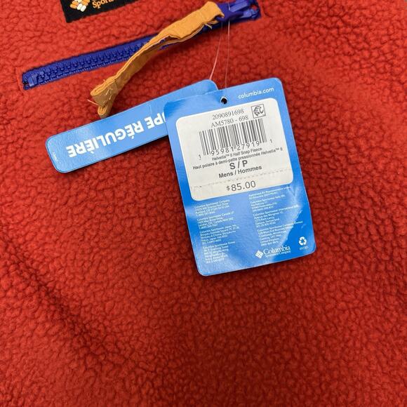 Columbia 1/2 Snap Jacket Size Small Mens Red Orange Helvetia $85 - Picture 12 of 12